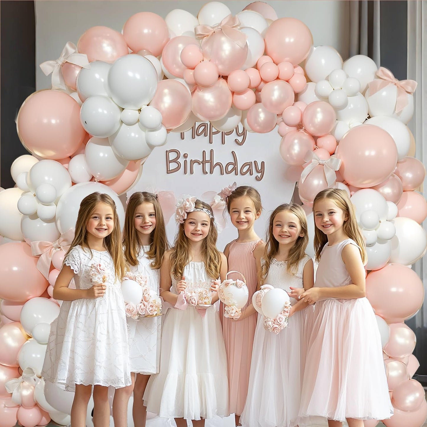 Black And White Balloon Arch Kit, Double Stuffed White And Black Balloons Garland Pearl White Sand Black Latex Balloons Different Size for Wedding Coquette Birthday Party Decorations
