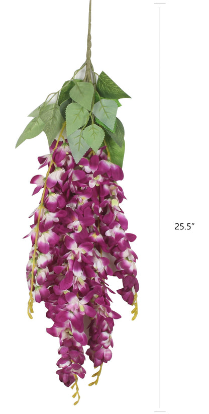 Duovlo Silk Wisteria Flower Artificial 2.13 Feet Hanging Wisteria Vine Fake Flower Bush String Home Party Wedding Decoration,Pack of 4 (Pink)
