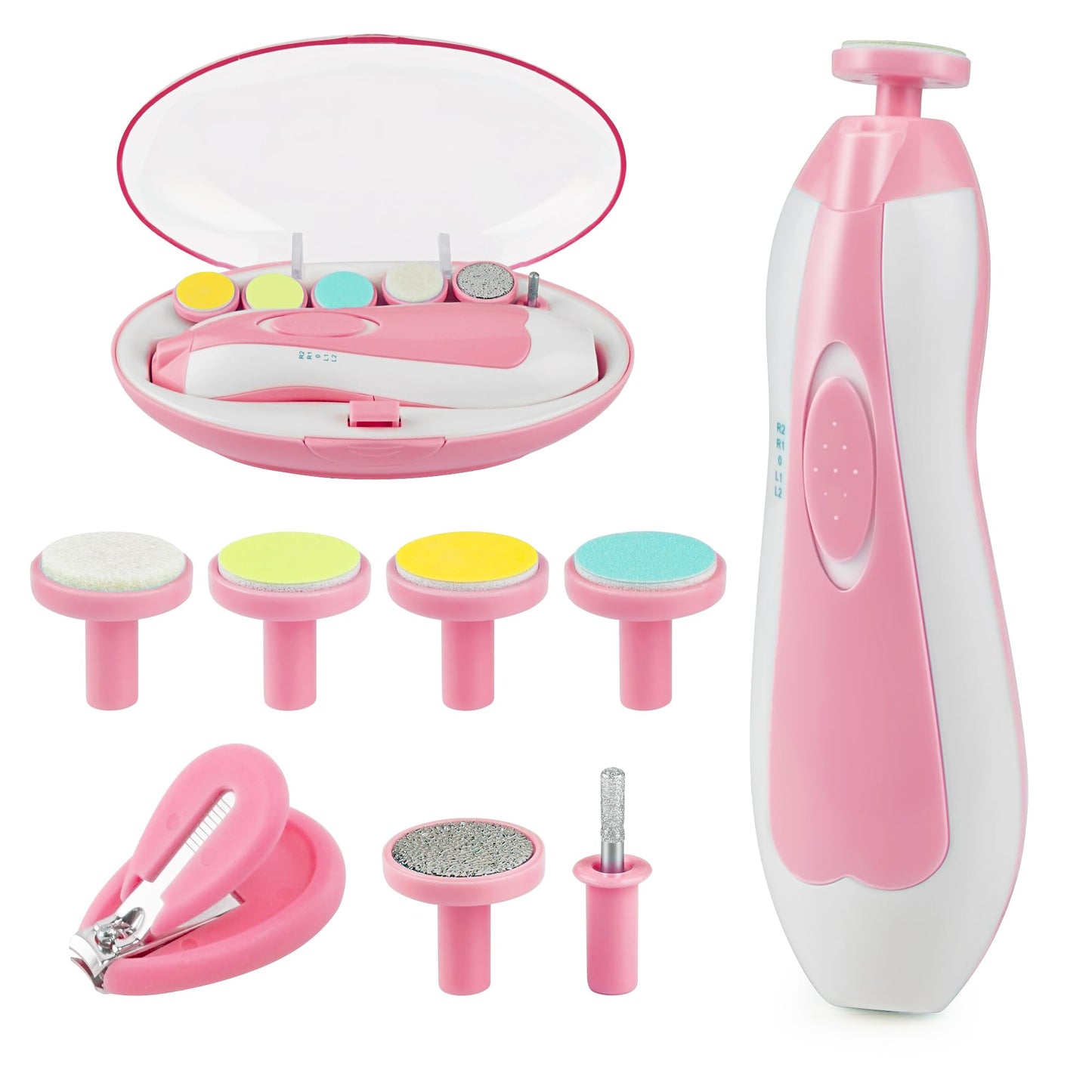 OTTOLIVES Baby Healthcare and Grooming Kit, 24 in 1 Baby Electric Nail Trimmer Set Newborn Nursery Health Care Set for Newborn Infant Toddlers Baby Boys Girls Kids (0-3 Years+) (Green)