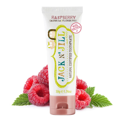 Jack N' Jill Natural Toothpaste for Baby and Infants - Fluoride Free Training Toothpaste, 40% Xylitol, BPA Free - Strawberry, 1.76 oz (Pack of 1)