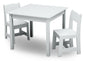 Delta Children MySize Kids Wood Table and Chair Set (2 Chairs Included) - Ideal for Arts & Crafts, Snack Time, & More - Greenguard Gold Certified, Bianca White, 3 Piece Set