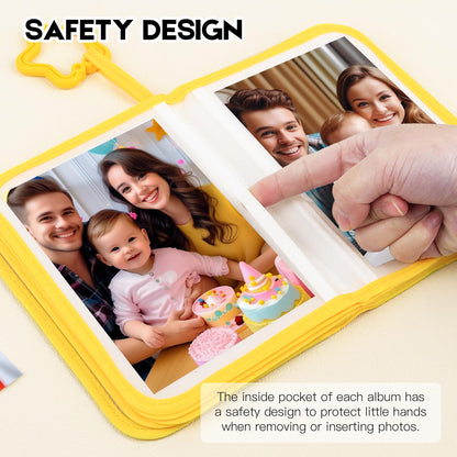 Baby's My First Photo Album for Baby Holds 21 4x6 Photos, Baby Photo Album Soft Cloth Family Book, My First Family Album for 4x6 Baby Shower Kids Toddlers Family Pictures, Toddler Photo Album (Blue)