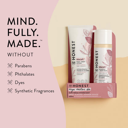 The Honest Company 2-in-1 Cleansing Shampoo + Body Wash and Face + Body Lotion Bundle | Gentle for Baby | Naturally Derived | Lavender Calm, 18.5 fl oz