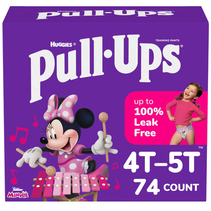 Pull-Ups Girls' Potty Training Pants, Size 4T-5T Training Underwear (38-50 lbs), 56 Count