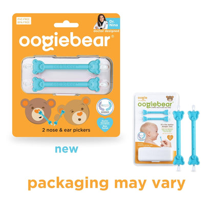 oogiebear: Baby Nose Cleaner & Ear Wax Removal Tool - Safe Booger & Earwax Removal for Newborns, Infants, Toddlers - Dual-Ended - Essential Baby Stuff, Diaper Bag Must-Have, with CASE
