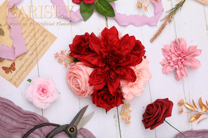 Artificial Flowers Combo for DIY Wedding Bouquets Combo Centerpieces Arrangements Party Bridal Baby Shower Home Decorations-Blush Pink