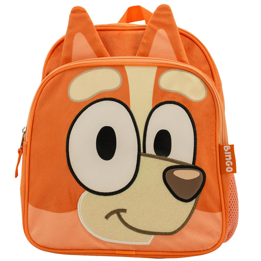 BLUEY Backpack for Girls & Boys for Kindergarten & Elementary School, 12 Inch, Plush with 3D Ears & Appliques, Adjustable Straps & Padded Back, Lightweight Travel Bag for Kids