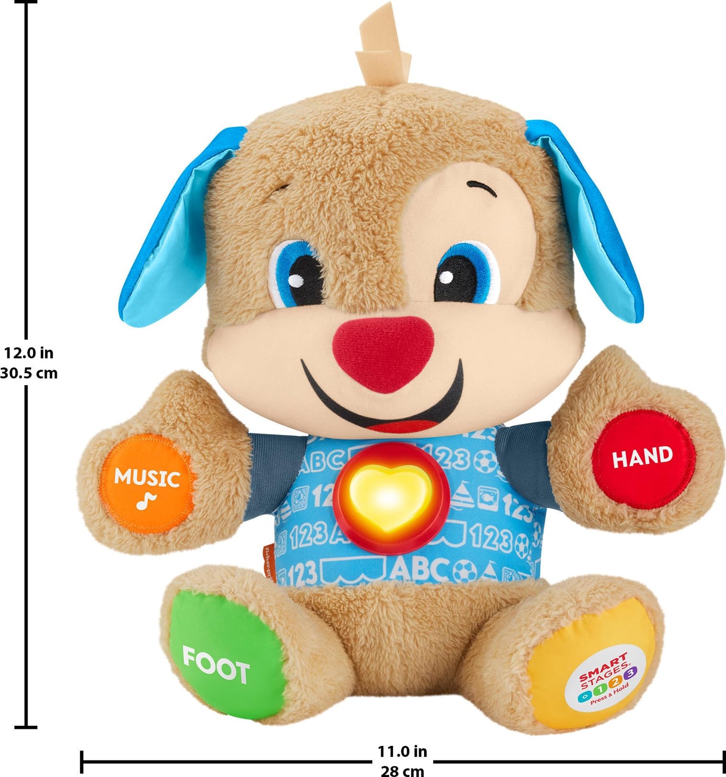 Fisher-Price Baby & Toddler Toy Laugh & Learn Smart Stages Puppy Musical Plush with Lights & Phrases for Infants Ages 6+ Months