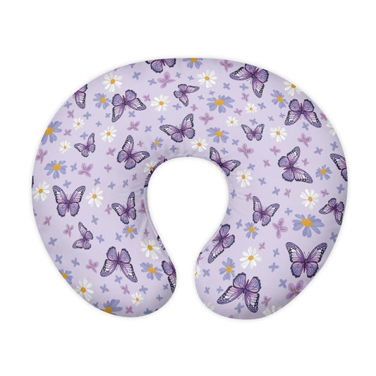 Butterfly Daisy Printed Nursing Pillow Cover for Infant, Soft Breathable Nursery Bottle Breast Feeding Pillow Slipcover for Breastfeeding Moms, Fits 22in*18in Pillow
