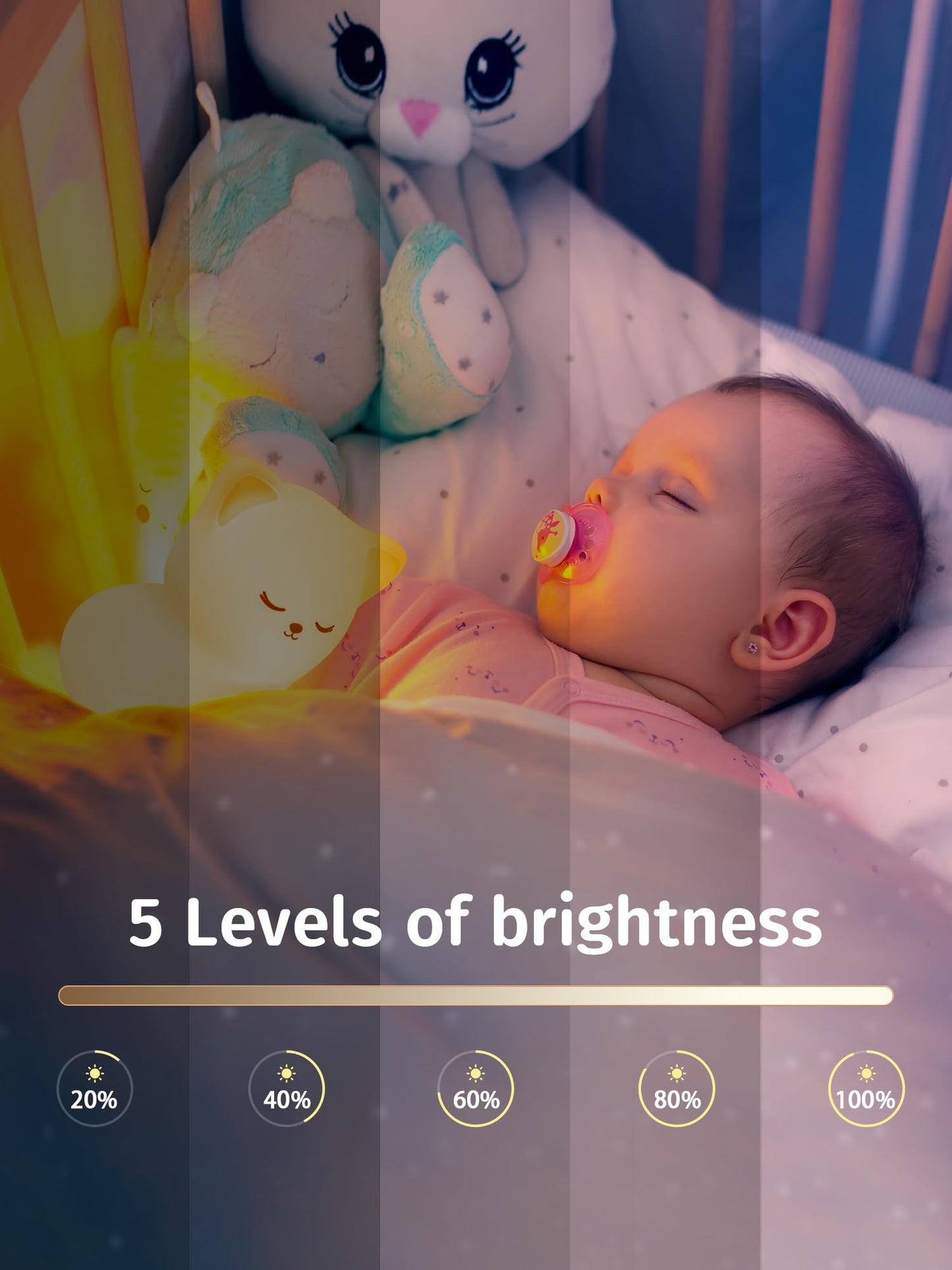 Mubarek Night Light for Kids, 16 Colors Dimmable Kids Night Light lamp, Remote Silicone Night Light for Baby Nursery, Rechargeable Cute Lamp Cat Lamp,Timer Toddler Night Light,Nightlight for Kids Room