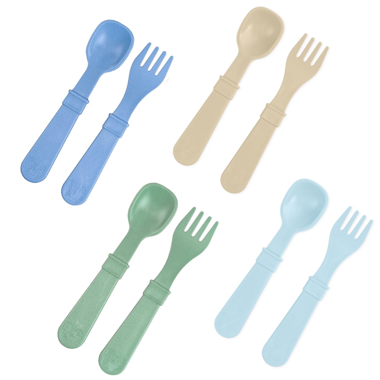 Re-Play Toddler Forks and Spoons Set - 4x4 Utensils Set for Kids - Dishwasher and Microwave Safe - Made in USA - Pack of 8-5.8" x 1.2" x 0.2" - Princess