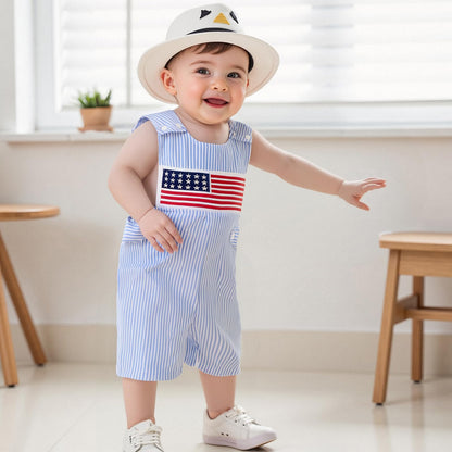 YINGISFITM Newborn Baby Boy Clothes Sailboat Overalls Sleeveless Jumpsuit Infant Bodysuit Toddler Outfits