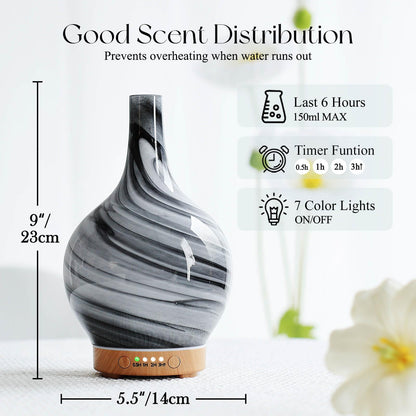 Porseme 3D Essential Oil Diffuser Cool Mist Humidifier Ultrasonic Aromatherapy Diffuser,150ml Last 6h,Auto Shut-Off,Air Refresh,Decoration for Home,Office,Yoga,Baby,Sleep
