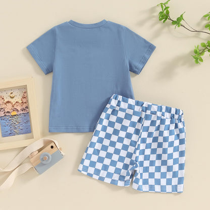 Toddler Baby Boy Summer Clothes Letter Short Sleeve T Shirt/Romper Casual Shorts Set Brother Matching Outfits