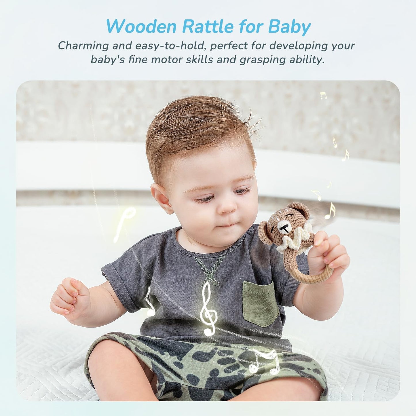 10PCS Baby Gift Set, Baby Gift Basket for Boys Girls, Gender Neutral Gifts, Baby Bath Sets for New Baby, Rattle Swaddle Blanket Baby Gifts for Boys Girls