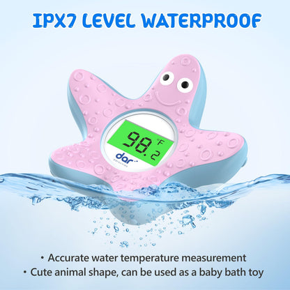 Baby Bath Thermometer, Digital Water Temperature Thermometers with 3 Color Backlit and Temperature Warning, Safety Bath Tube Thermometers Floating Toy for Infant, Toddler