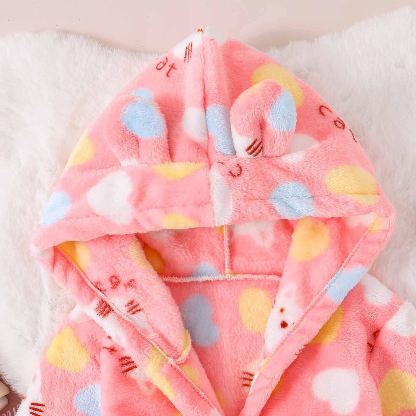 Toddler Unisex Baby R𝐨be Hooded Fleece Bathr𝐨be and Towel for Kids Boys Girls Plush Flannel Bathr𝐨be Warm Winter