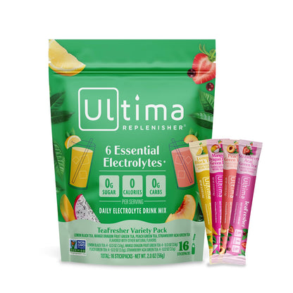 Ultima Replenisher Daily Electrolyte Powder Drink Mix – Tropical Variety, 20 Stickpacks – Hydration Packets with 6 Electrolytes and Minerals – Keto Friendly, Non-GMO and Sugar-Free