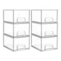 Vtopmart 2 Pack Clear Stackable Storage Drawers, 4.4'' Tall Acrylic Bathroom Makeup Organizer,Plastic Storage Bins For Vanity, Undersink, Kitchen Cabinets, Pantry, Home Organization