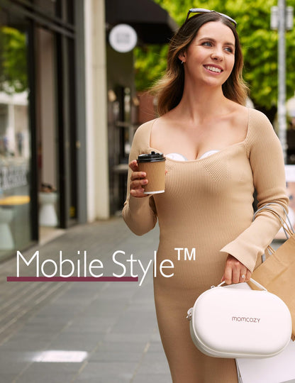 Momcozy Breast Pump Hands Free Mobile Style | M6, Wearable Breastfeeding Pump Ideal Rhythm for More Milk, DoubleFit Flange More Fit & Discreet with 3 Modes & 9 Levels, 24mm - 2 Pack Cozy Red