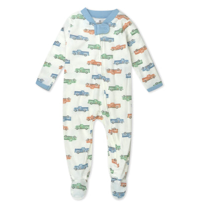 HonestBaby Sleep & Play Footed One-Piece Pajama Sleeper 100% Organic Cotton, Baby Boys