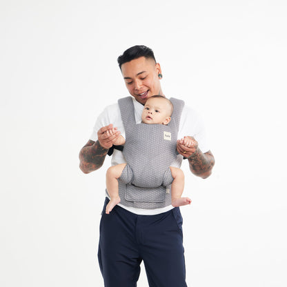 Baby Tula Explore Linen Baby Carrier 7 – 45 lb, Adjustable Newborn to Toddler Carrier, Multiple Ergonomic Positions Front and Back, Breathable and [Natural – Explore + Linen, Ash
