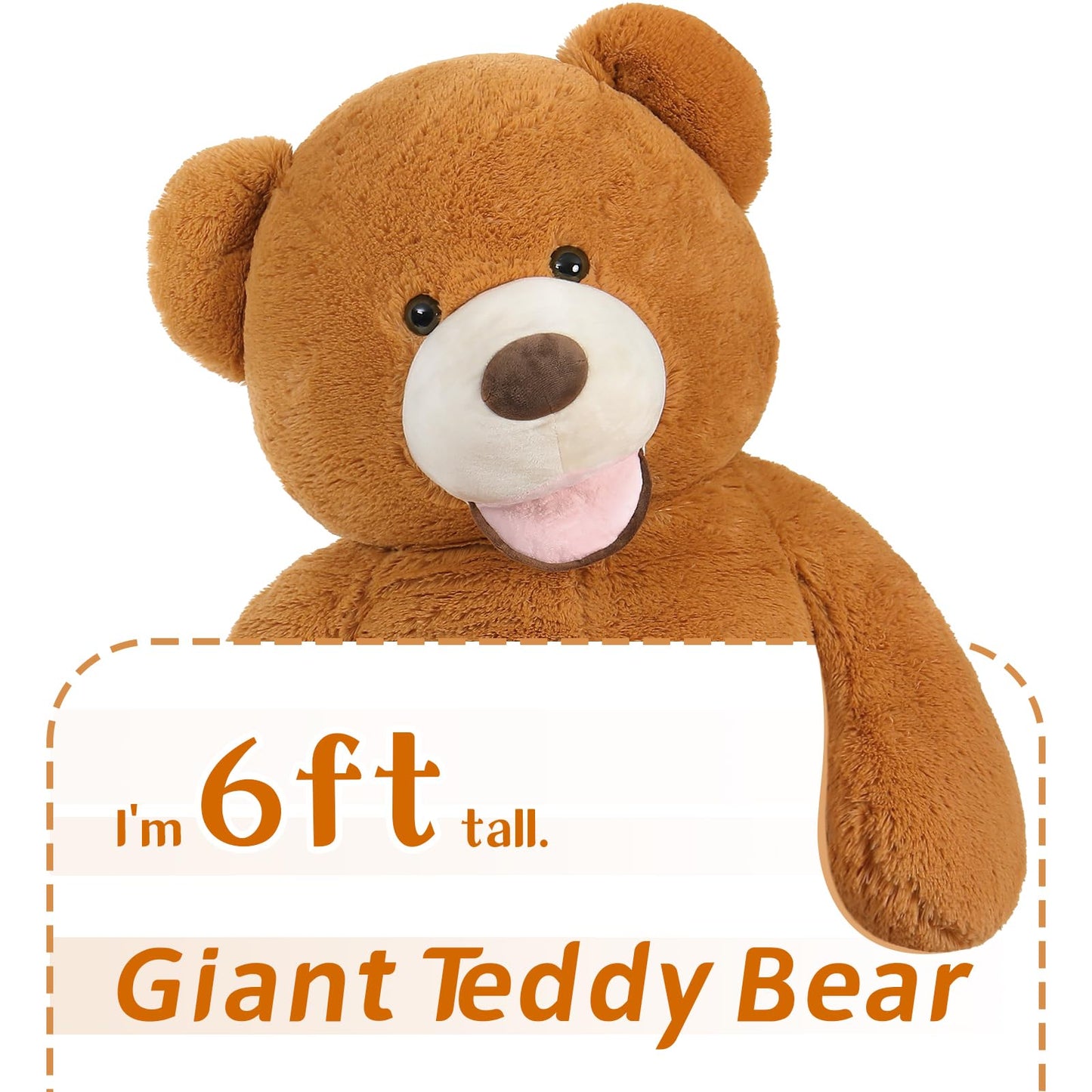 MaoGoLan Giant Teddy Bear Stuffed Animal, 10 Feet Tall, Jumbo Size Plush, Charming and Fluffy for Decorations, Celebrations, Valentine's Day