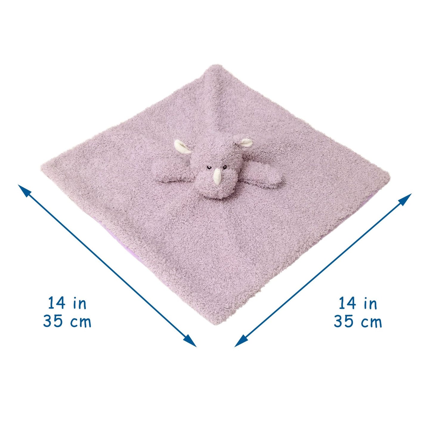 Baby Pink Rhino Soft Stuffed Animal Security Blanket, Plush Rhino Character Lovey Blanket, Baby Shower/Nursery Gift, Newborn Infant Toddler Snuggle Blankie for Boys Girls, 14 Inches