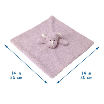 Baby Pink Rhino Soft Stuffed Animal Security Blanket, Plush Rhino Character Lovey Blanket, Baby Shower/Nursery Gift, Newborn Infant Toddler Snuggle Blankie for Boys Girls, 14 Inches