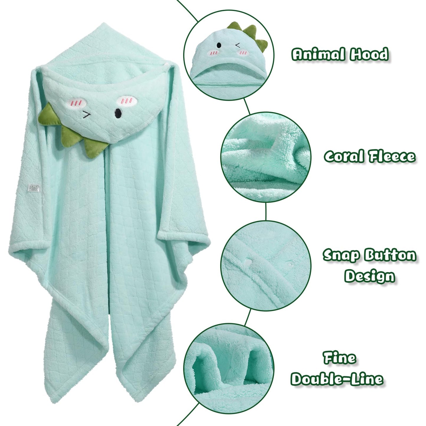Hooded Baby Towels Boy for 0-6 Years, 50"x 32" Extra Large Toddler Bath Towels with Hood for Boys & Girls, 2-Pack Absorbent Thick Soft Gift for Kids Yellow Lion & Orange Monkey