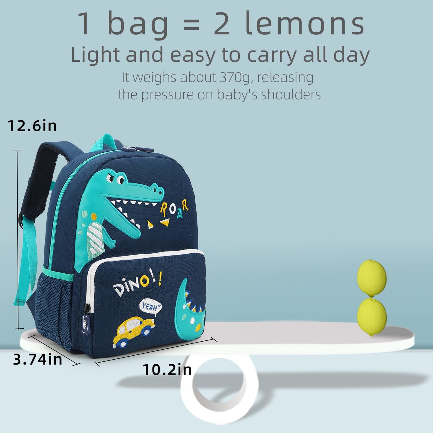 Car Dinosaur Kids Toddler Backpack for Boys and Girls Children Waterproof Preschool Bag(Red Music Party)