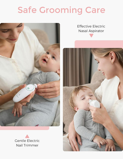 Momcozy Elite Baby Kit, Superior Baby Shower&Registry Essential Kit for Grooming & Health & Cleansing Care, Electric Nail File&Nasal Aspirator, Tummy Wrap, Thermometer, Bath Brush,Teether, Storage Bag