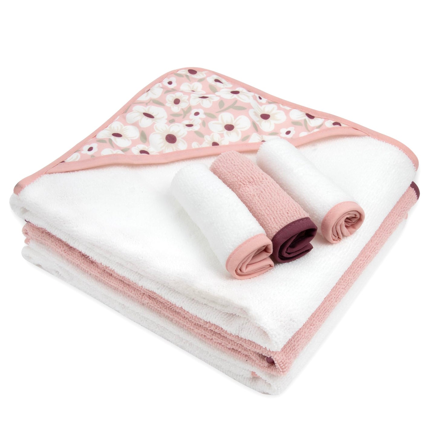 Hooded Baby Bath Towel and Washcloth 6 Piece Set for Newborns, Infants & Toddlers, Boys & Girls Baby Hooded Towels Set