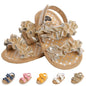 Ohwawadi Baby Boys Girls Sandals Soft Sole Summer Infant Wedding Dress Flat Shoes Beach Sandal Newborn Crib Shoes First Walkers