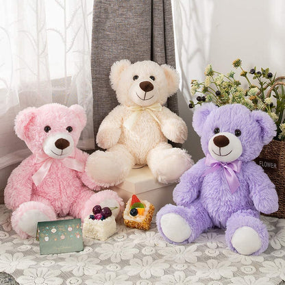 MorisMos 6Pcs Teddy Bears Bulk Baby Shower, 14inch Cute Teddy Bear Stuffed Animals Plush, Small Stuffed Bears on Centerpiece Baby Shower, White