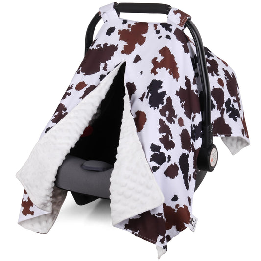 Rquite Car Seat Cover Baby, Carseat Covers Baby Boy, Minky Infant Car Seat Cover Winter, Peekaboo Opening Car Seat Canopy, Multi-use Baby Carrier, Stroller, Nursing Cover, Minky Blanket, Dinosaur