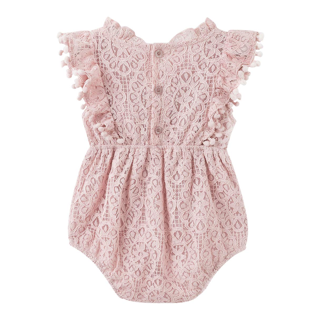 Simplee kids Baby Girl Kint Romper Fall Sleeveless Pompoms Rompers Newborn Little Girl Overall Jumpsuit Outfits