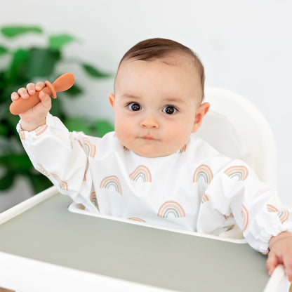Ryan & Rose Ultimate Utensil Set of 3 Silicone Baby Spoons Silicone baby feeding set for baby led weaning, baby spoons self feeding 6 months, baby utensils, toddler utensils (Rose), Child