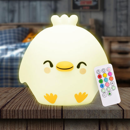 Lumipets Remote Control Silicone Night Light for Kids - Pig Design with 9 Soft Colors & Sleep Timer - Rechargeable, Battery-Operated Lamp for Bedroom | Baby Nursery, Toddler, Girls, Boys