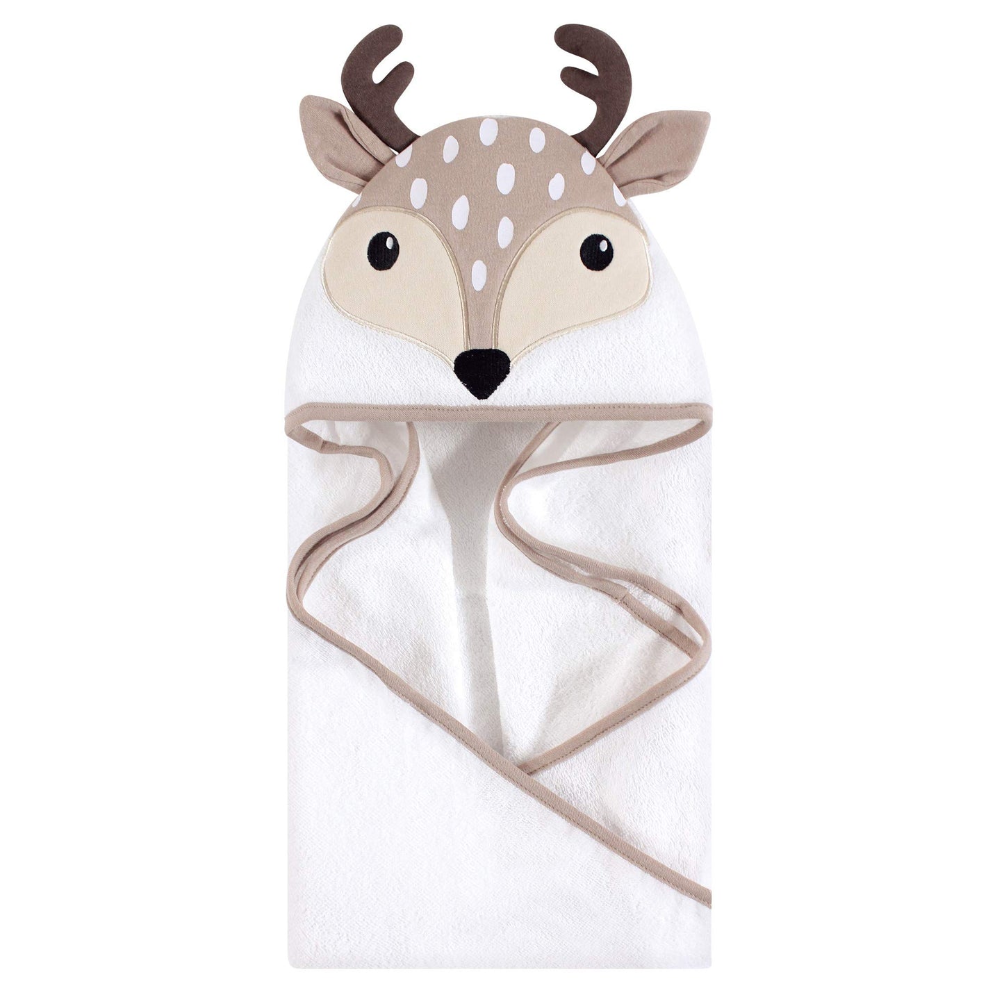 Hudson Baby Unisex Baby Cotton Animal Face Hooded Towel, Pretty Elephant, One Size