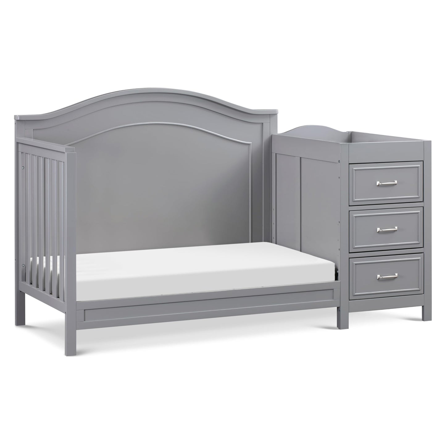 DaVinci Charlie 4-in-1 Convertible Mini Crib and Changer Combo in White, Greenguard Gold Certified