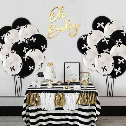 Oh Baby Sign for Backdrop, Wooden Baby Shower Sign Gold Letters Party Banner for Boy/Girl Decorations Backdrop Party