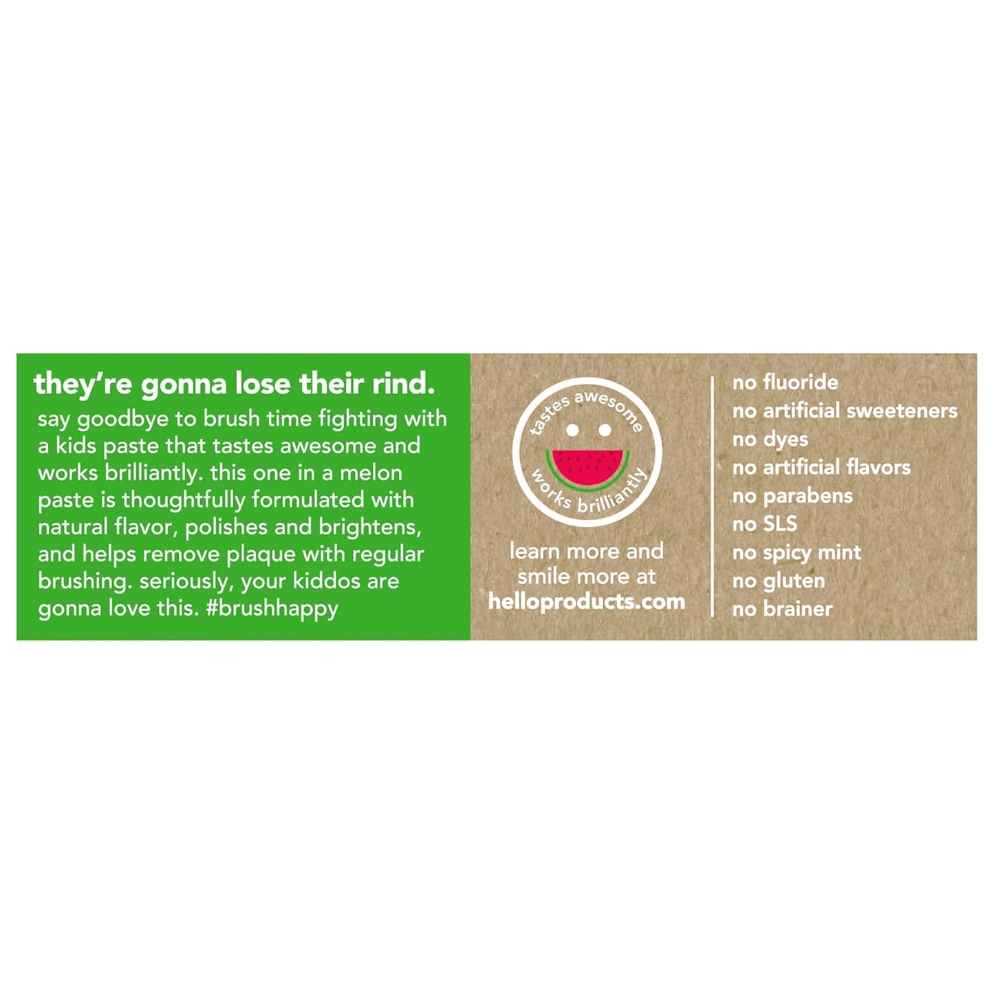 hello Fresh Watermelon Fluoride Free Kids Toothpaste, 4.2 Oz Tube