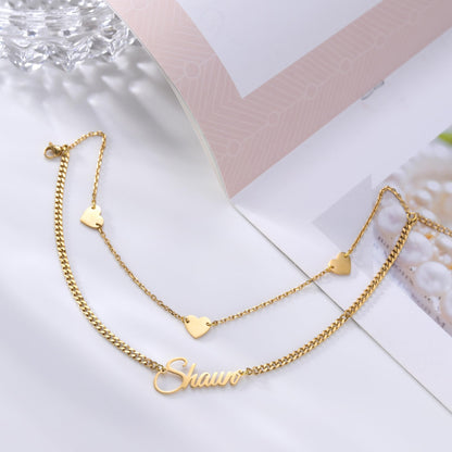 Custom Bracelet with Name 18K Gold Plated Personalized Name Ankle Bracelet Adjustable, Customized Beach Jewelry Gifts for Women Girlfriend