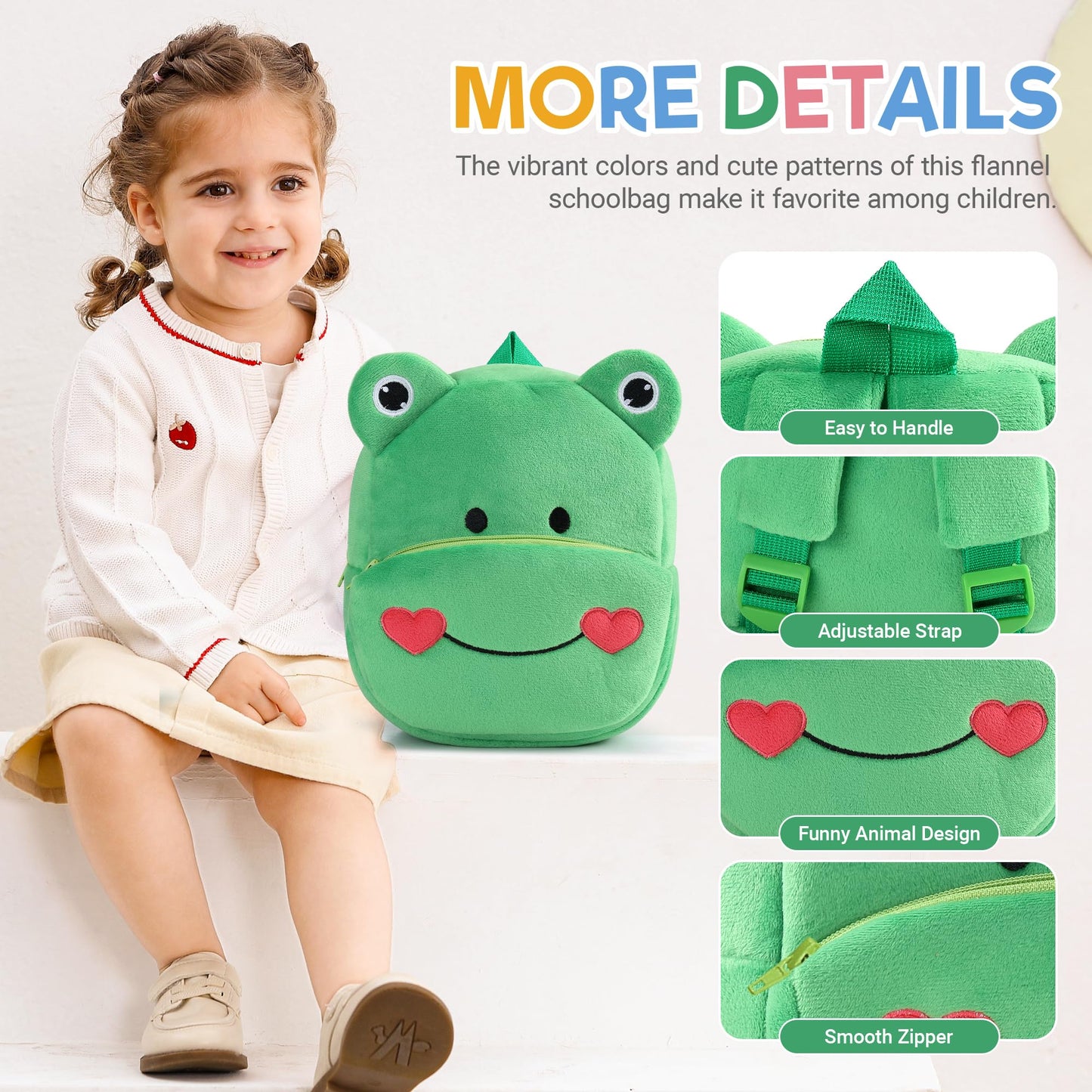 MICHLEY Toddler Backpack Plush Animal SchoolBag Cartoon Girls Travel Bag Mini Baby Daypack for Kids Kindergarten Pre School Bags, Cow