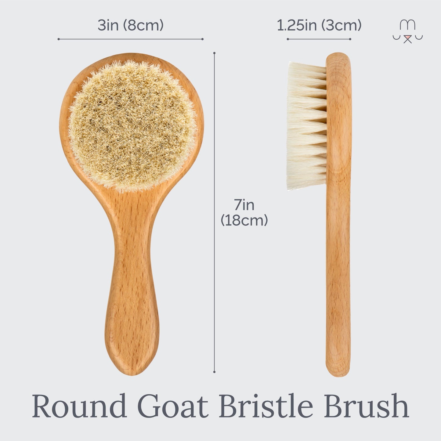 Natemia Wooden Baby Hair Brush | Natural Soft Bristles for Newborns & Toddlers | Gentle Cradle Cap Care | Ideal Baby Registry Gift
