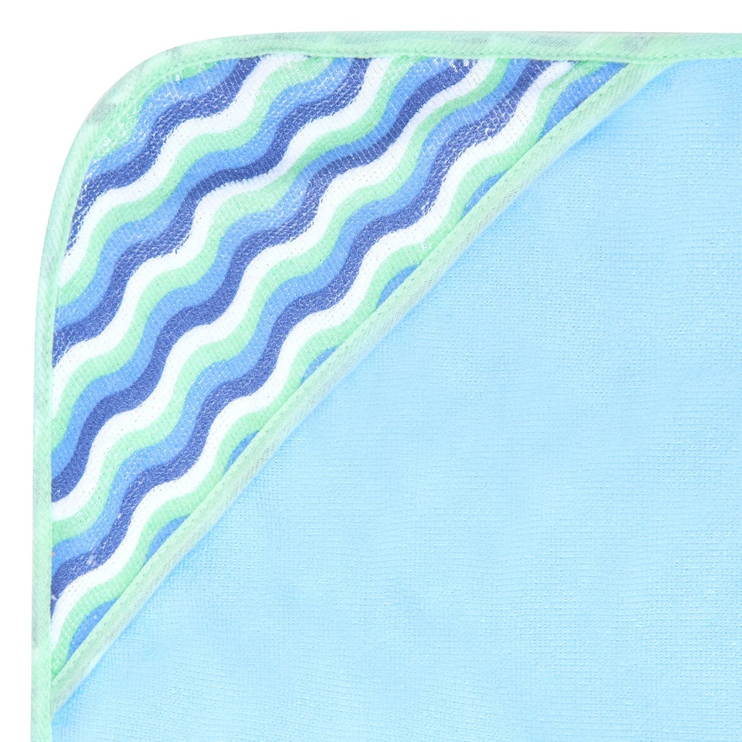 Buttons & Stitches Boy's 3-Pack Blue Whale Hooded Baby Towels, 26x30 Inches