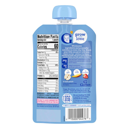 Gerber Baby Food Toddler Apple Pear Peach, 3.5 Oz Pouch