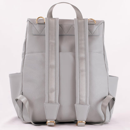 Premium Vegan Leather Diaper Bag Backpack – Large Designer Baby Bag, Stylish Diaper Backpack with Stroller & Crossbody Straps & Multiple Compartments (Powder Blue)