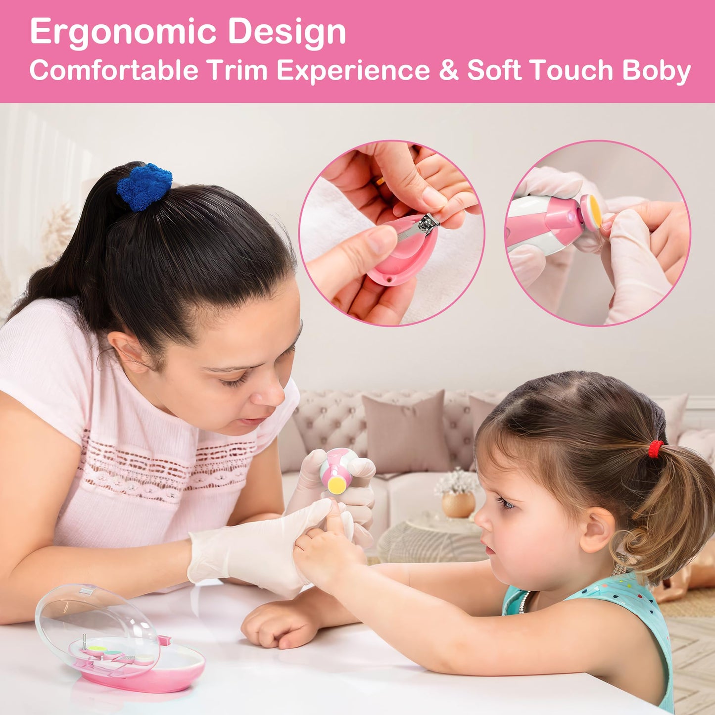 OTTOLIVES Baby Healthcare and Grooming Kit, 24 in 1 Baby Electric Nail Trimmer Set Newborn Nursery Health Care Set for Newborn Infant Toddlers Baby Boys Girls Kids (0-3 Years+) (Green)